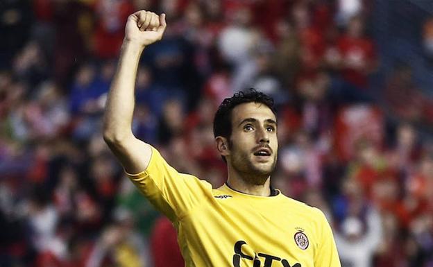 Kiko Olivas, durante un encuentro con el Girona