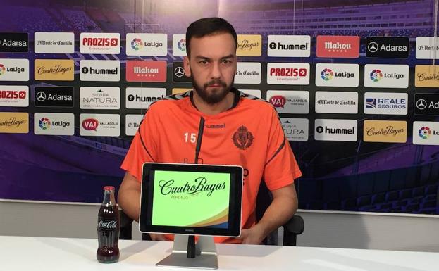 Deivid durante la rueda de prensa de esta mañana. /J. A. P.