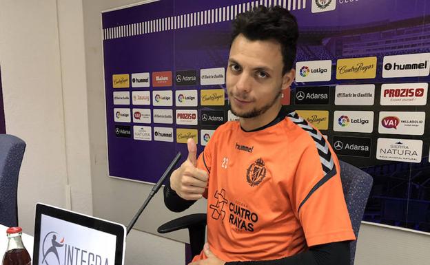 Óscar Plano en la rueda de prensa de esta mañana. /Real Valladolid