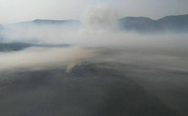Imagen de la zona del incendio compartida ayer por la BRIF de Tabuyo en Twitter.