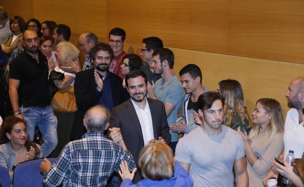 Alberto Garzón, ayer en Derecho. /Laya