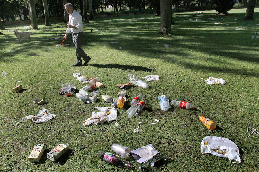 Imagen del Sotillo tras un botellón./El Norte