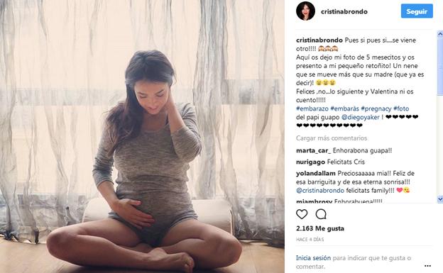 Cristina luce su embarazo.