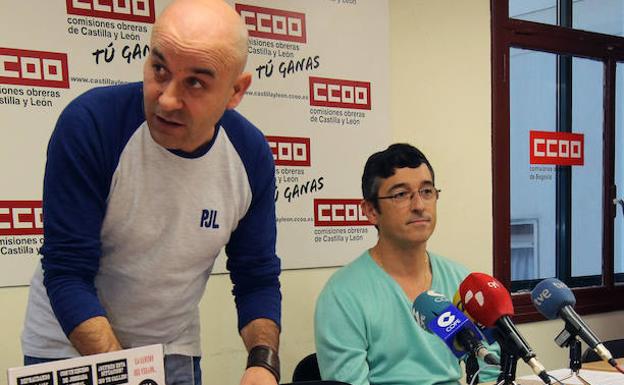 Luis Sáez y Ángel Luis Torrego, antes de la rueda de prensa. /De Torre