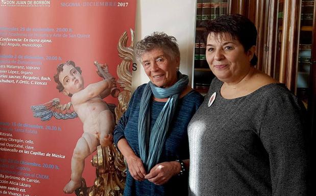 Teresa Tardío, junto a Clara Luquero, en la presentación del ciclo de Música en los Barrios el pasado mes de diciembre. /El Norte