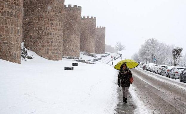 Ávila recibe la nieve./Raúl Hernández.