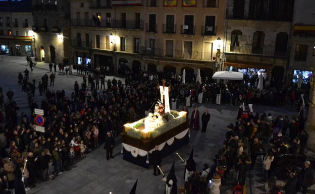 La imagen, a su paso por la Plaza Mayor de Ciudad Rodrigo./