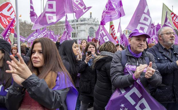 Manifestantes en una de las marchas del pasado 8 de marzo en Madrid./Alberto Ferreras