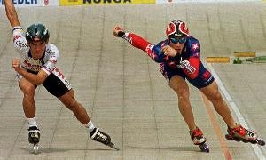 Prueba de patinaje de velocidad. / El Norte/