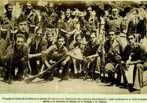 Combatientes de Valladolid, en el Alto del León./