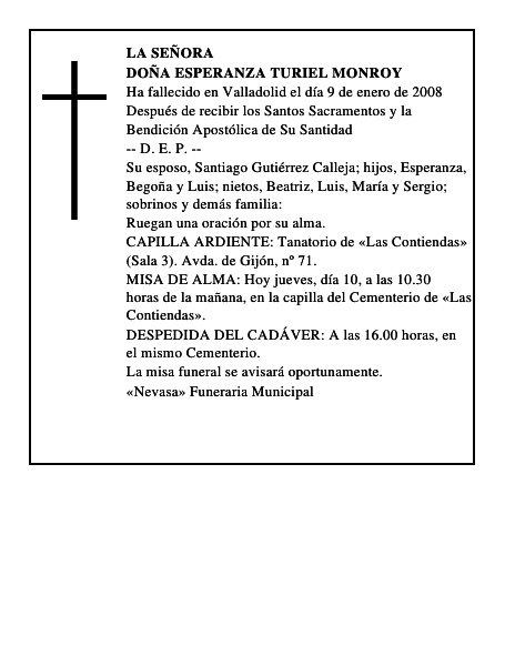 DOÑA ESPERANZA TURIEL MONROY