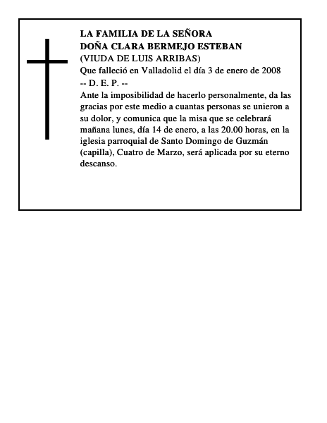 DOÑA CLARA BERMEJO ESTEBAN