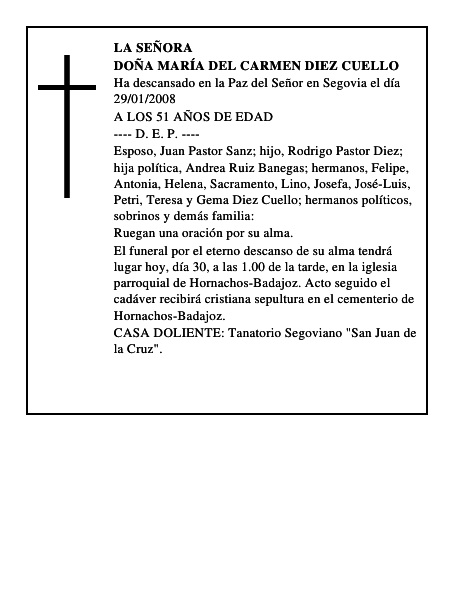 DOÑA MARÍA DEL CARMEN DIEZ CUELLO