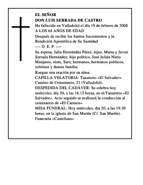 DON LUIS SERRADA DE CASTRO