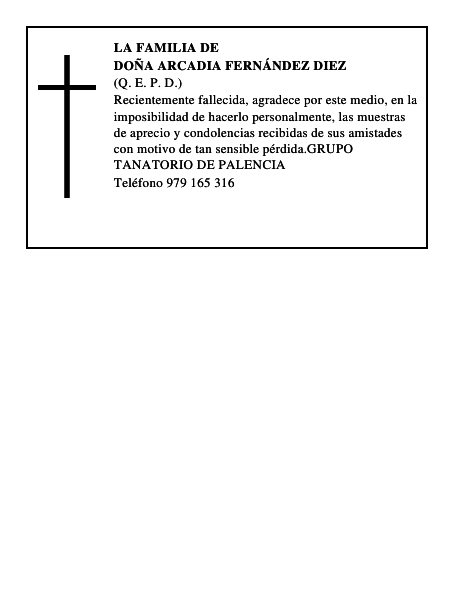 DOÑA ARCADIA FERNÁNDEZ DIEZ