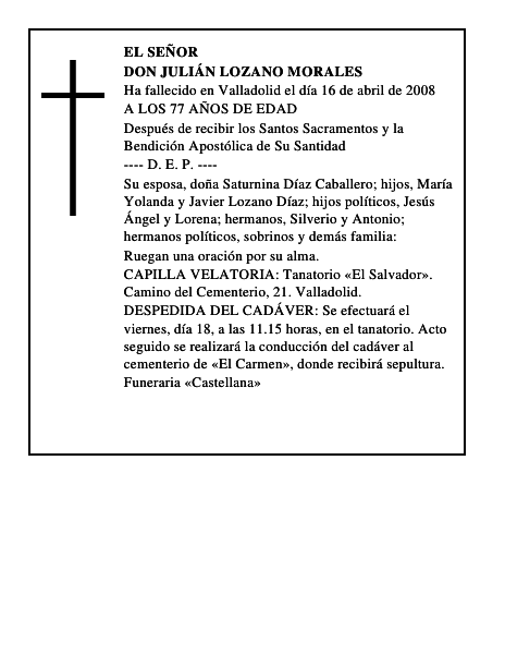 DON JULIÁN LOZANO MORALES