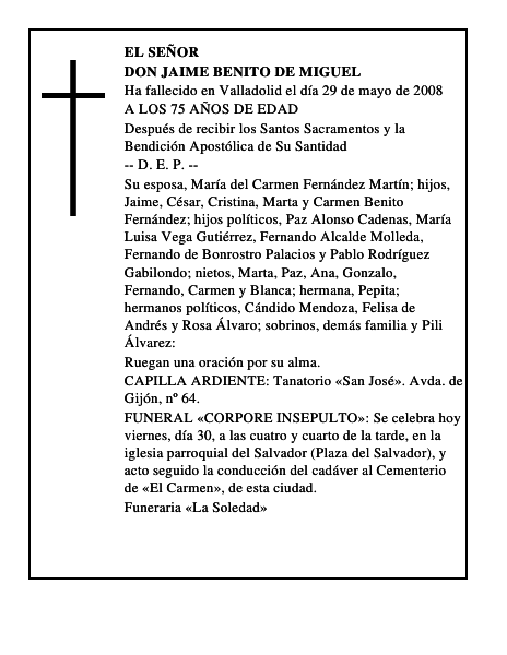 DON JAIME BENITO DE MIGUEL