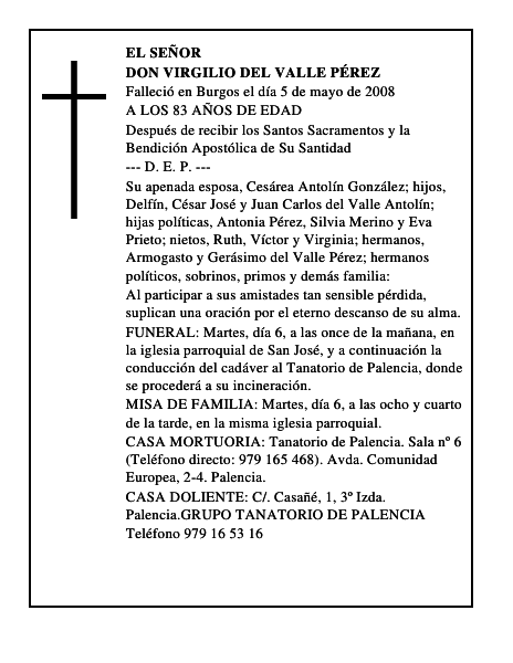 DON VIRGILIO DEL VALLE PÉREZ