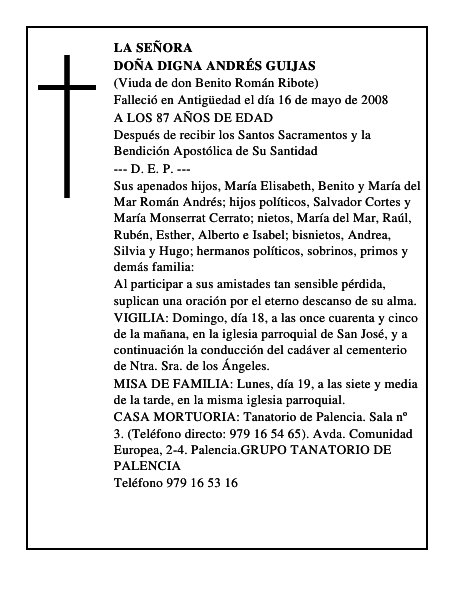 DOÑA DIGNA ANDRÉS GUIJAS