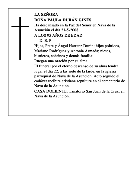 DOÑA PAULA DURÁN GINÉS