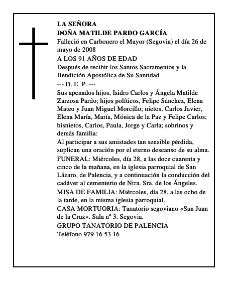 DOÑA MATILDE PARDO GARCÍA
