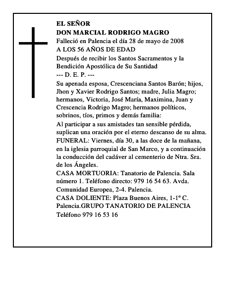 DON MARCIAL RODRIGO MAGRO