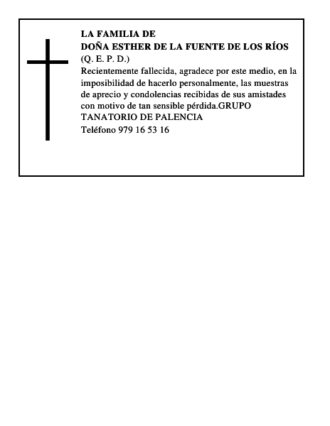 DOÑA ESTHER DE LA FUENTE DE LOS RÍOS