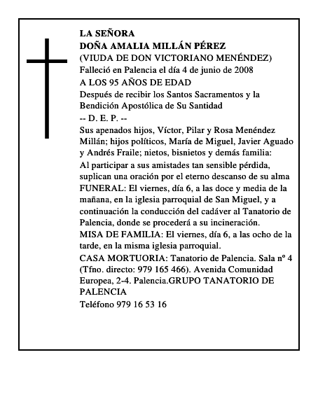 DOÑA AMALIA MILLÁN PÉREZ