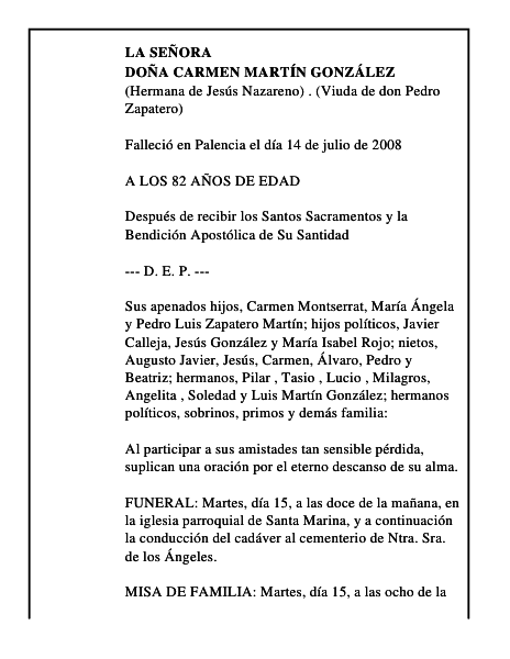 DOÑA CARMEN MARTÍN GONZÁLEZ