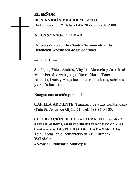 DON ANDRÉS VILLAR MERINO