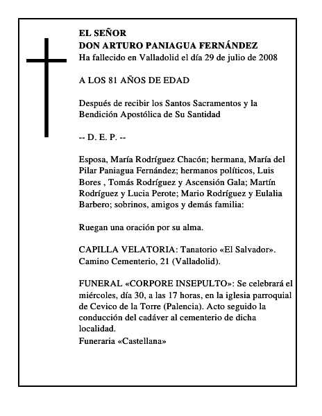 DON ARTURO PANIAGUA FERNÁNDEZ