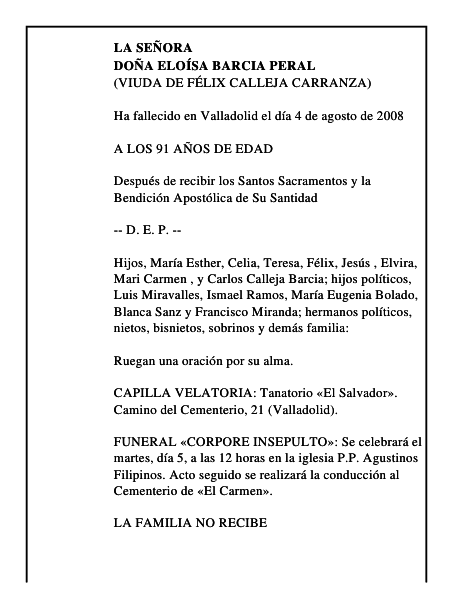 DOÑA ELOÍSA BARCIA PERAL
