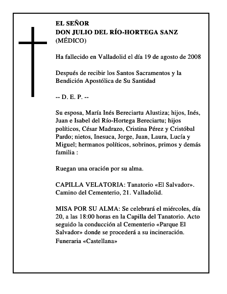 DON JULIO DEL RÍO-HORTEGA SANZ