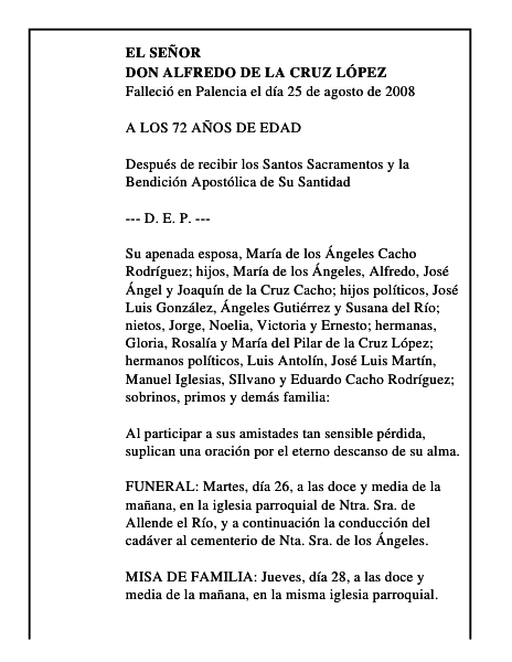 DON ALFREDO DE LA CRUZ LÓPEZ