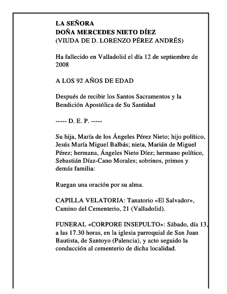 DOÑA MERCEDES NIETO DÍEZ