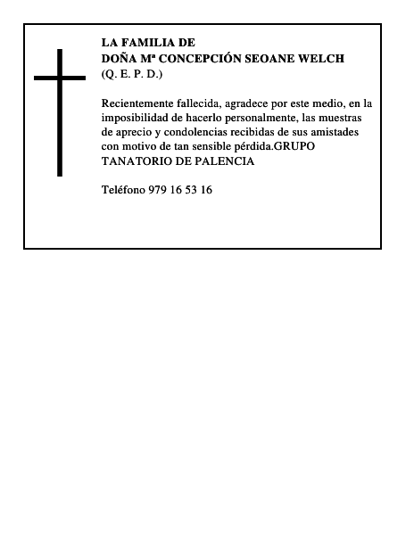 DOÑA Mª CONCEPCIÓN SEOANE WELCH