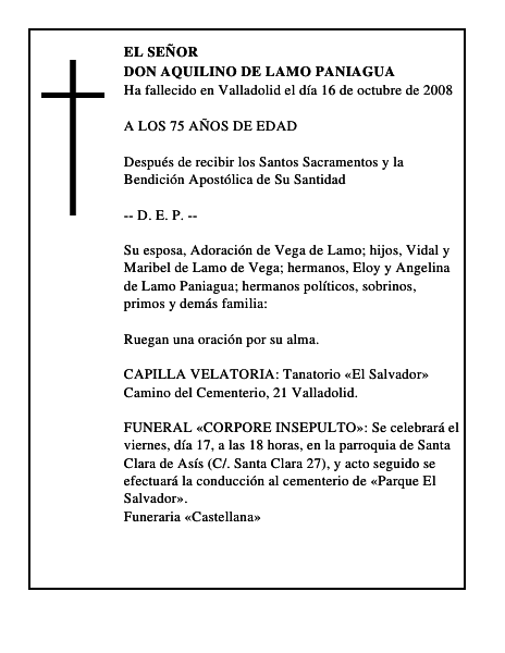 DON AQUILINO DE LAMO PANIAGUA