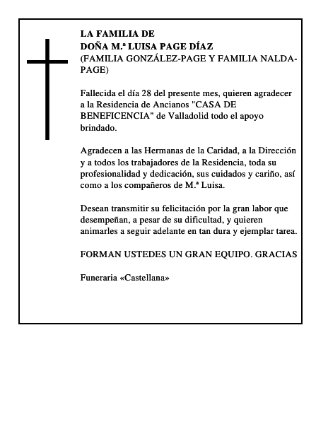 DOÑA M.ª LUISA PAGE DÍAZ