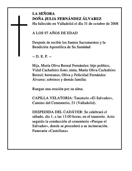 DOÑA JULIA FERNÁNDEZ ÁLVAREZ
