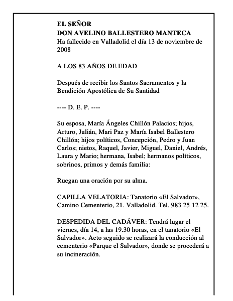 DON AVELINO BALLESTERO MANTECA