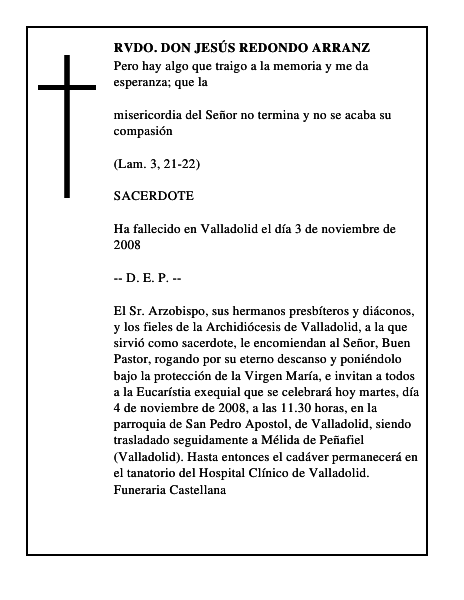 RVDO. DON JESÚS REDONDO ARRANZ