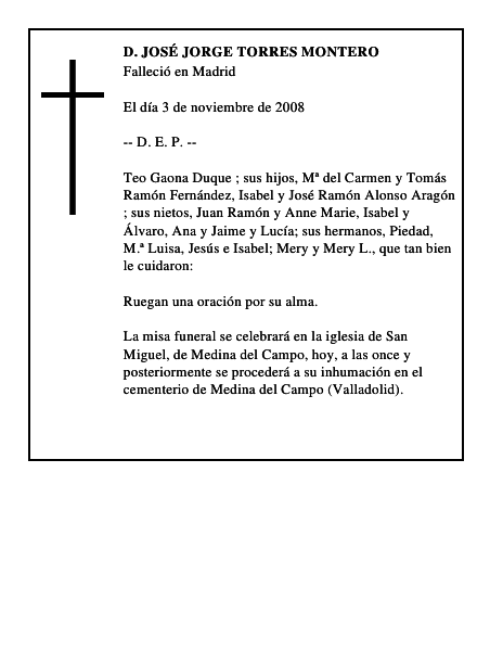 D. JOSÉ JORGE TORRES MONTERO