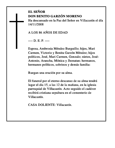 DON BENITO GARZÓN MORENO