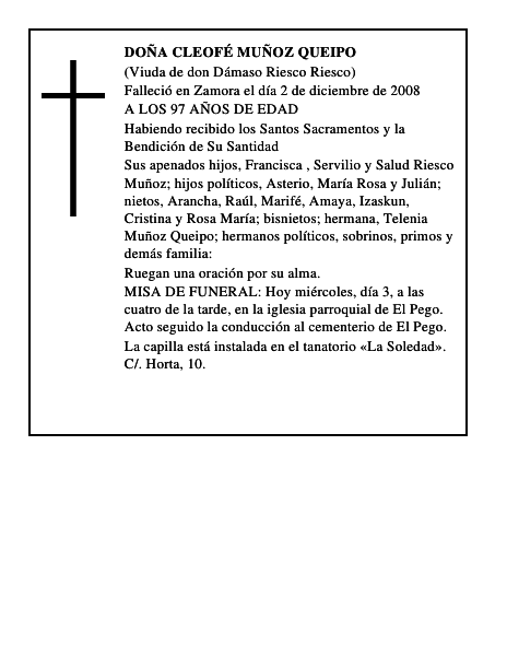 DOÑA CLEOFÉ MUÑOZ QUEIPO