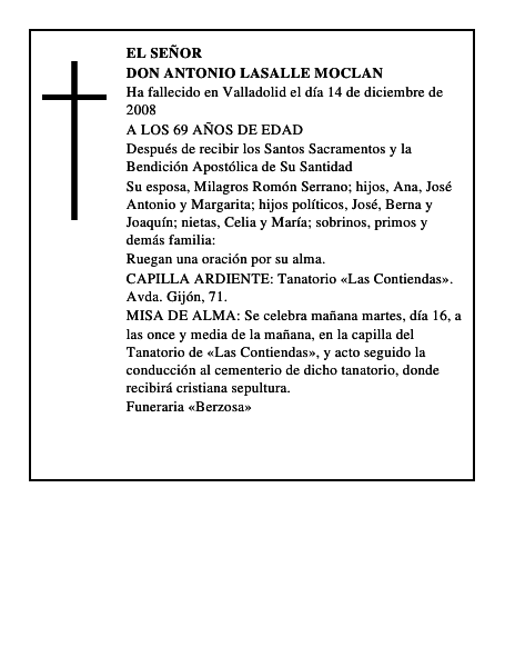 DON ANTONIO LASALLE MOCLAN