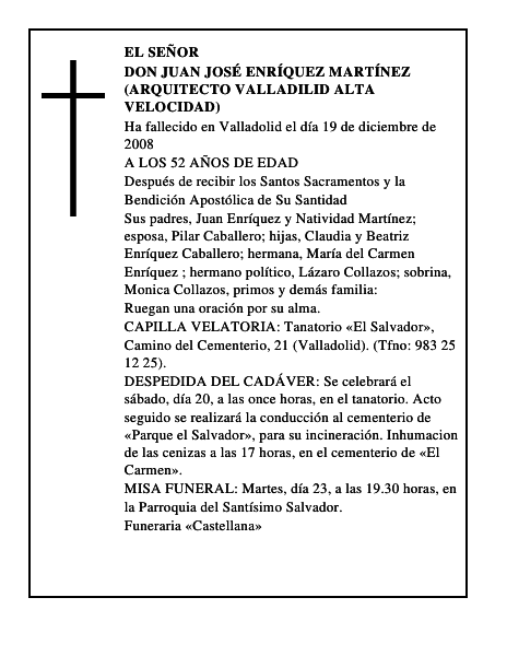DON JUAN JOSÉ ENRÍQUEZ MARTÍNEZ (Arquitecto Valladilid Alta Velocidad)