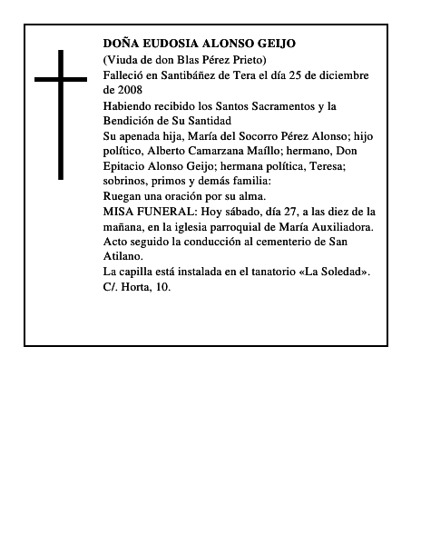 DOÑA EUDOSIA ALONSO GEIJO