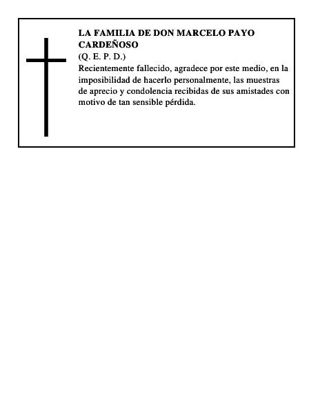 LA FAMILIA DE DON MARCELO PAYO CARDEÑOSO