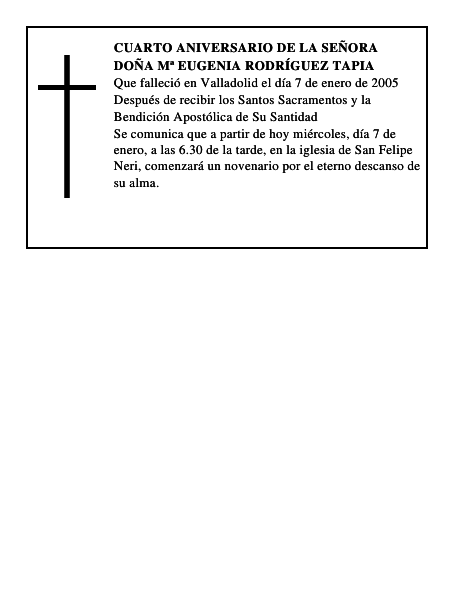 DOÑA Mª EUGENIA RODRÍGUEZ TAPIA