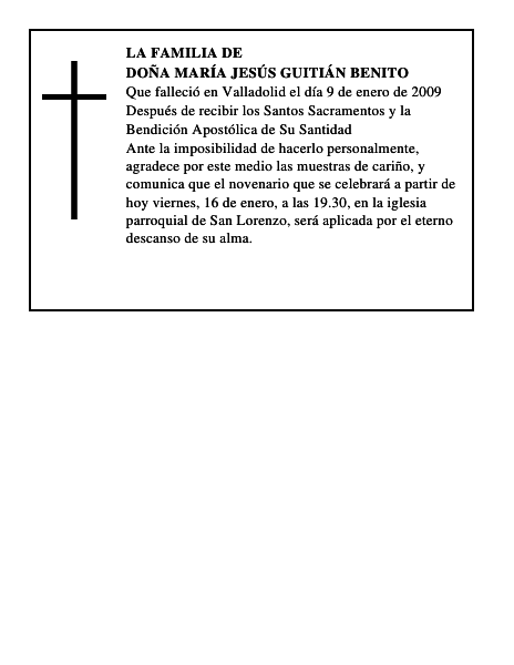 DOÑA MARÍA JESÚS GUITIÁN BENITO